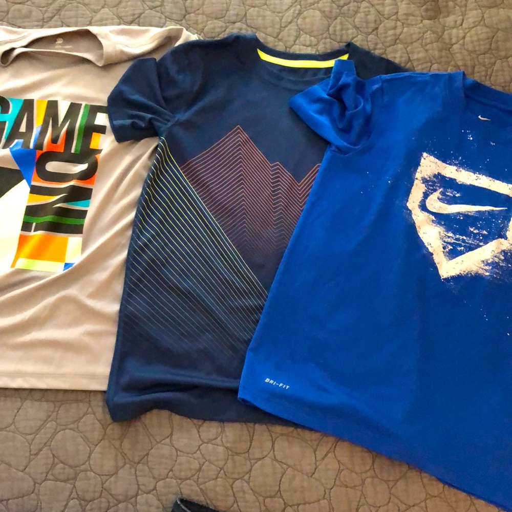 Three dri-fit boys shirts